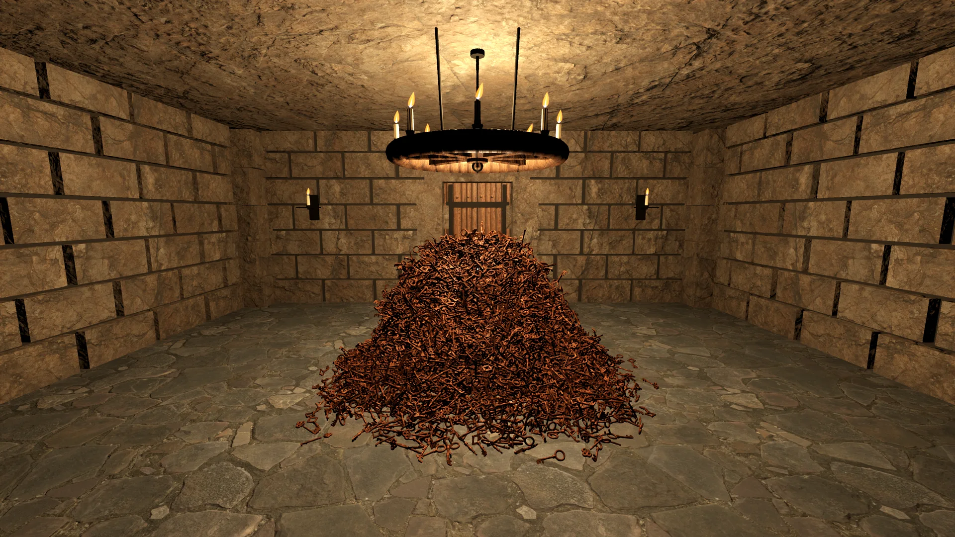 The room and its enormous pile of keys